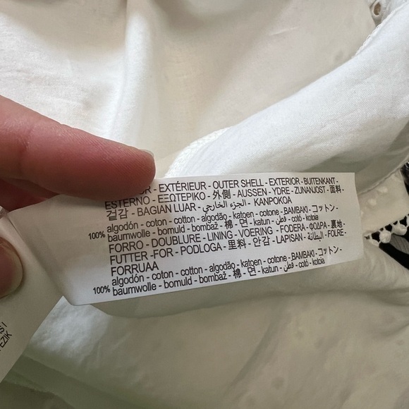 Zara embroidered perforated eyelet A-Line cotton Shirt Dress with long sleeves - Picture 8 of 12